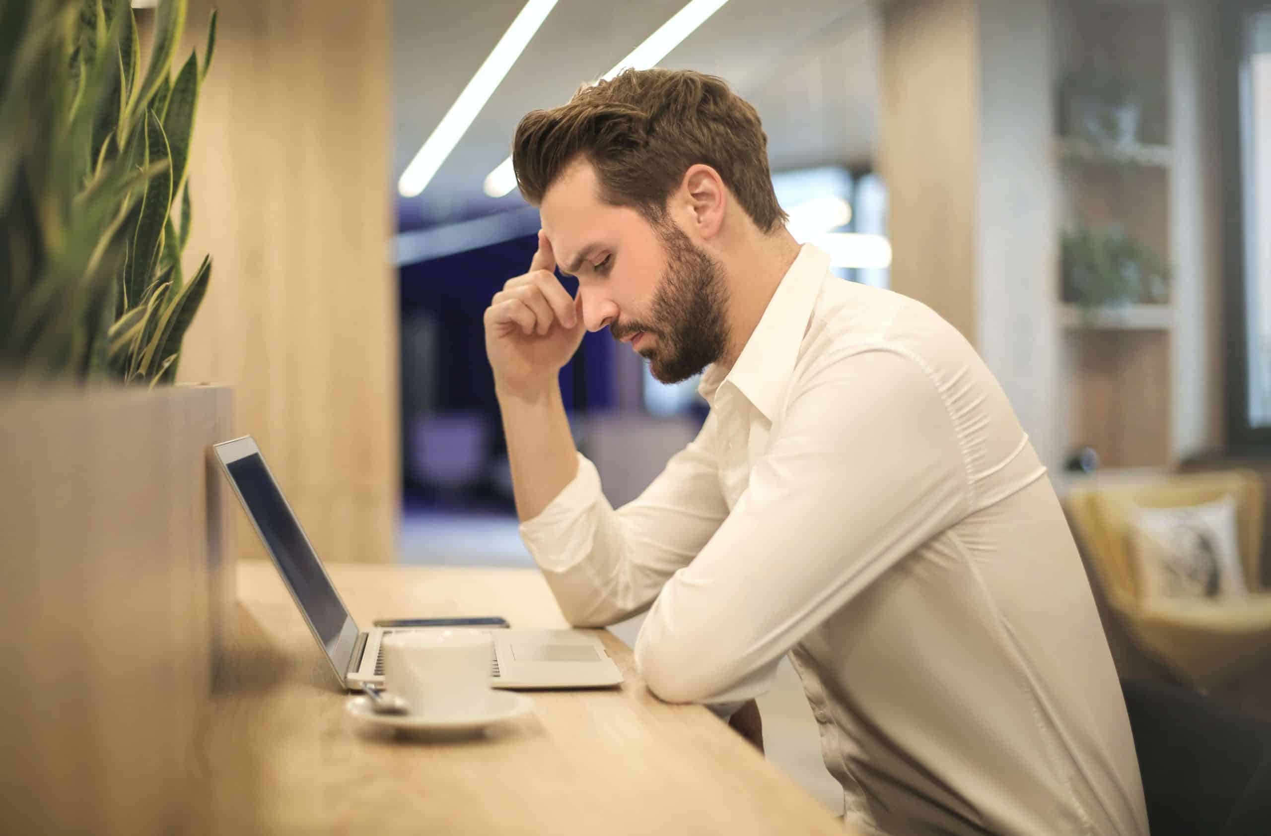 office worker stressed at work